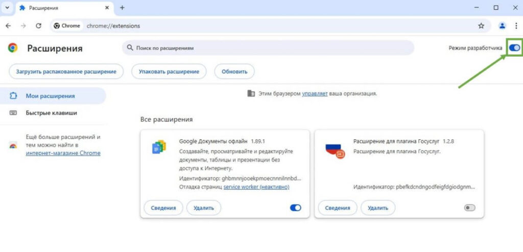 Включение режима разработчика в браузере Chrome для установки расширений не из магазина Включение режима разработчика в браузере Chrome для установки расширений не из магазина